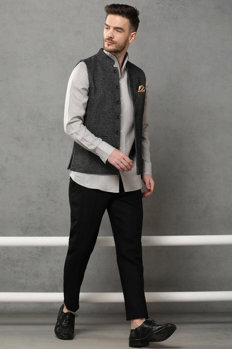 The Sombre Affair Nehru Jacket-Yellwithus.com