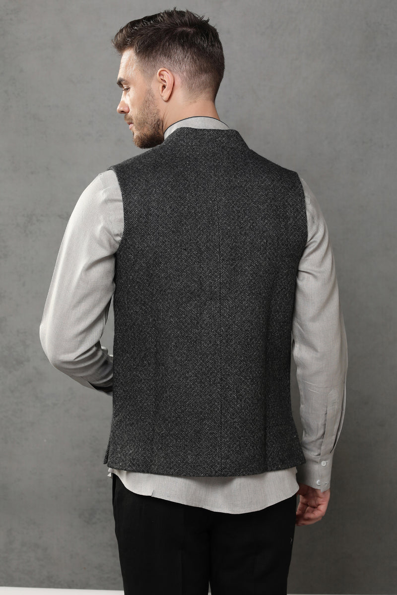 The Sombre Affair Nehru Jacket-Yellwithus.com