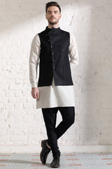 The Twist Black Modi Nehru Jacket-Yellwithus.com