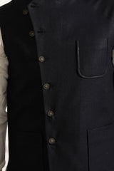 The Twist Black Modi Nehru Jacket-Yellwithus.com