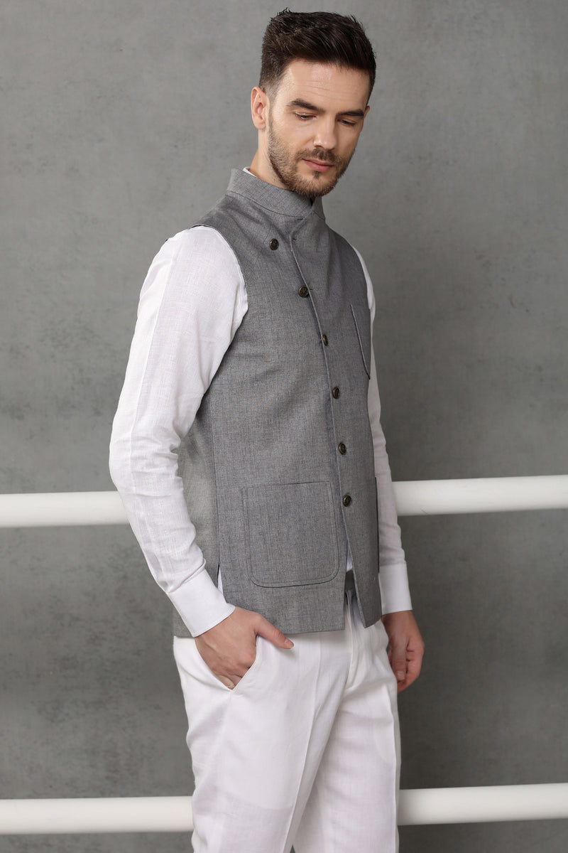 The Twist Gray Designer Modi Jackets for Men - Yellwithus.com