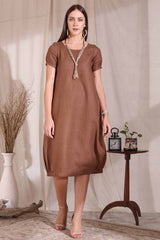 The Kalila Brown Dress - Yellwithus.com