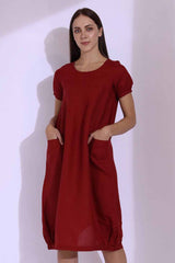 The Kalila Maroon Dress - Yellwithus.com
