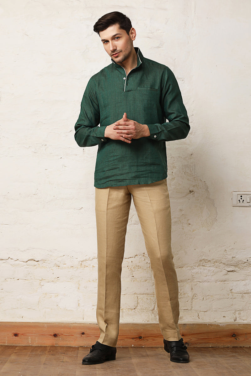 Pitch Solid Kurta-Yellwithus.com