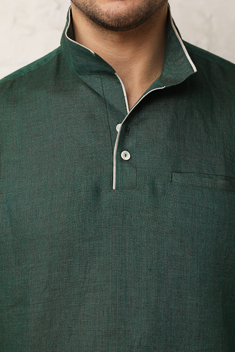 Pitch Solid Kurta-Yellwithus.com