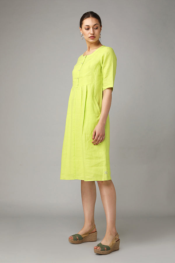 Pretty Pleated Dress-Yellwithus.com