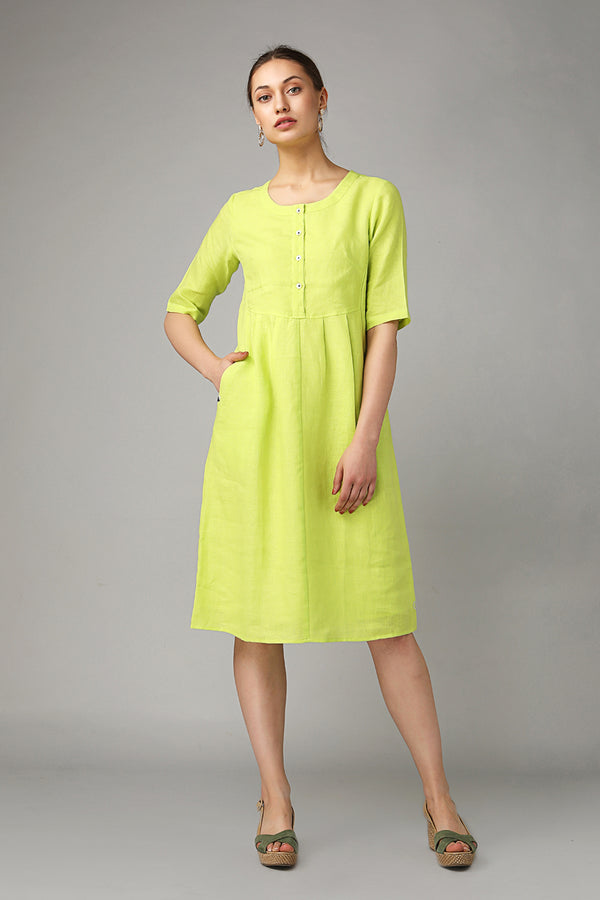 Pretty Pleated Dress-Yellwithus.com