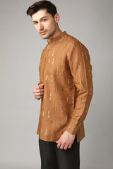 Urbane Printed Brown Stylish Kurta for Man - Yellwithus.com