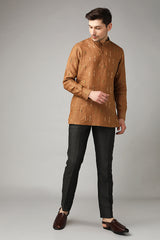 Urbane Printed Brown Stylish Kurta for Man - Yellwithus.com