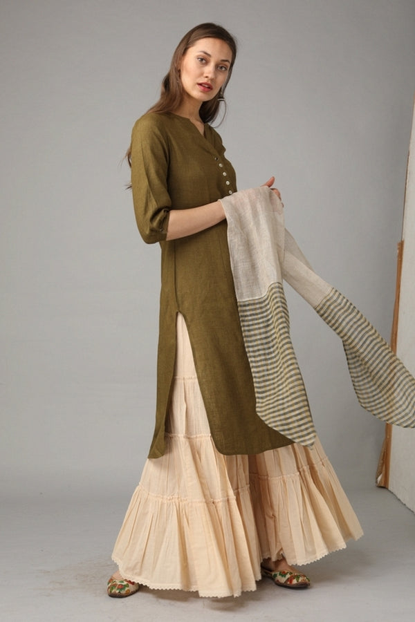 Spunky Slit Kurta-Yellwithus.com