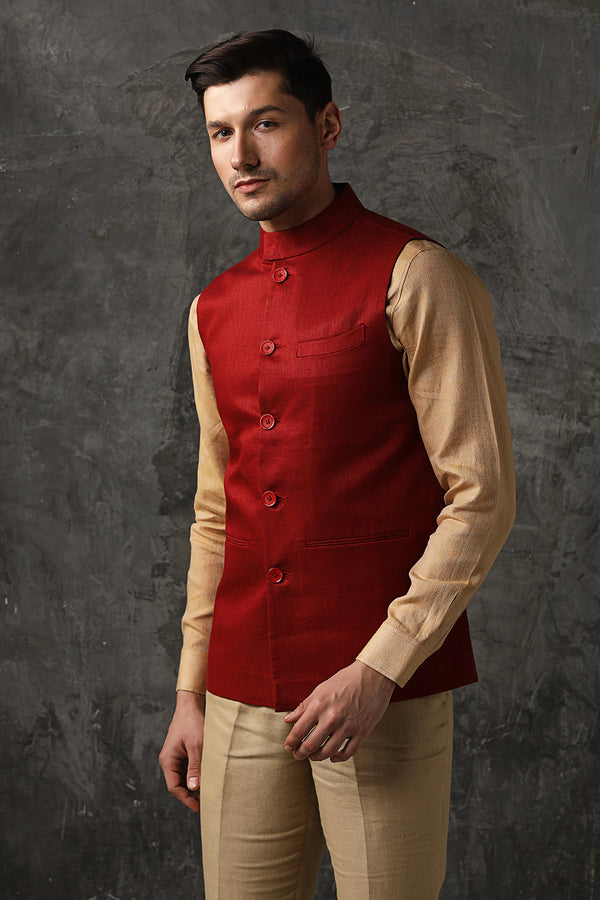 Jaunty Nehru Jacket-Yellwithus.com